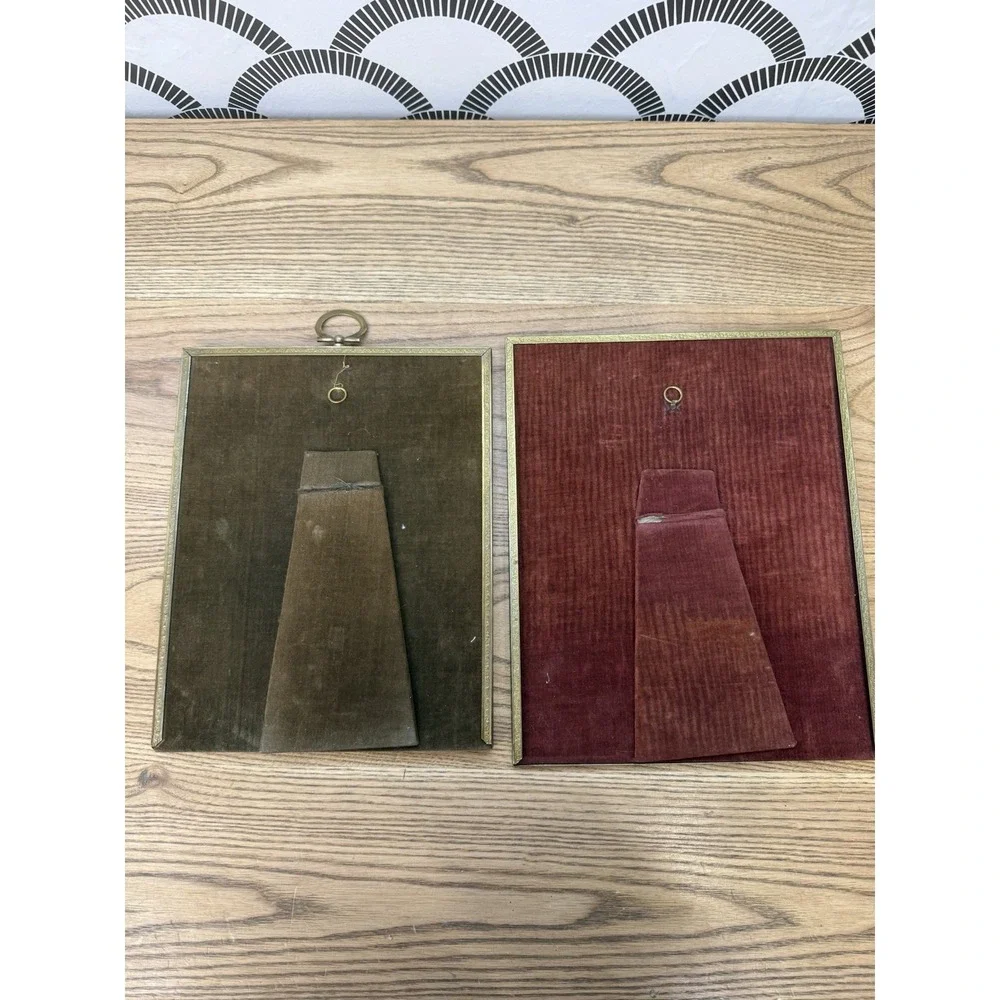 VTG Lot Of 4 Brass Ornate Gold Tone Metal Picture Frame Textured Edges Square